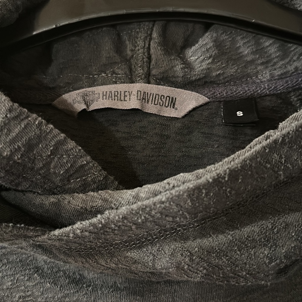 Harley Davidson 1903 Motorcycles Double Hooded Sweatshirt Hoodie Gray Small - Picture 3 of 14